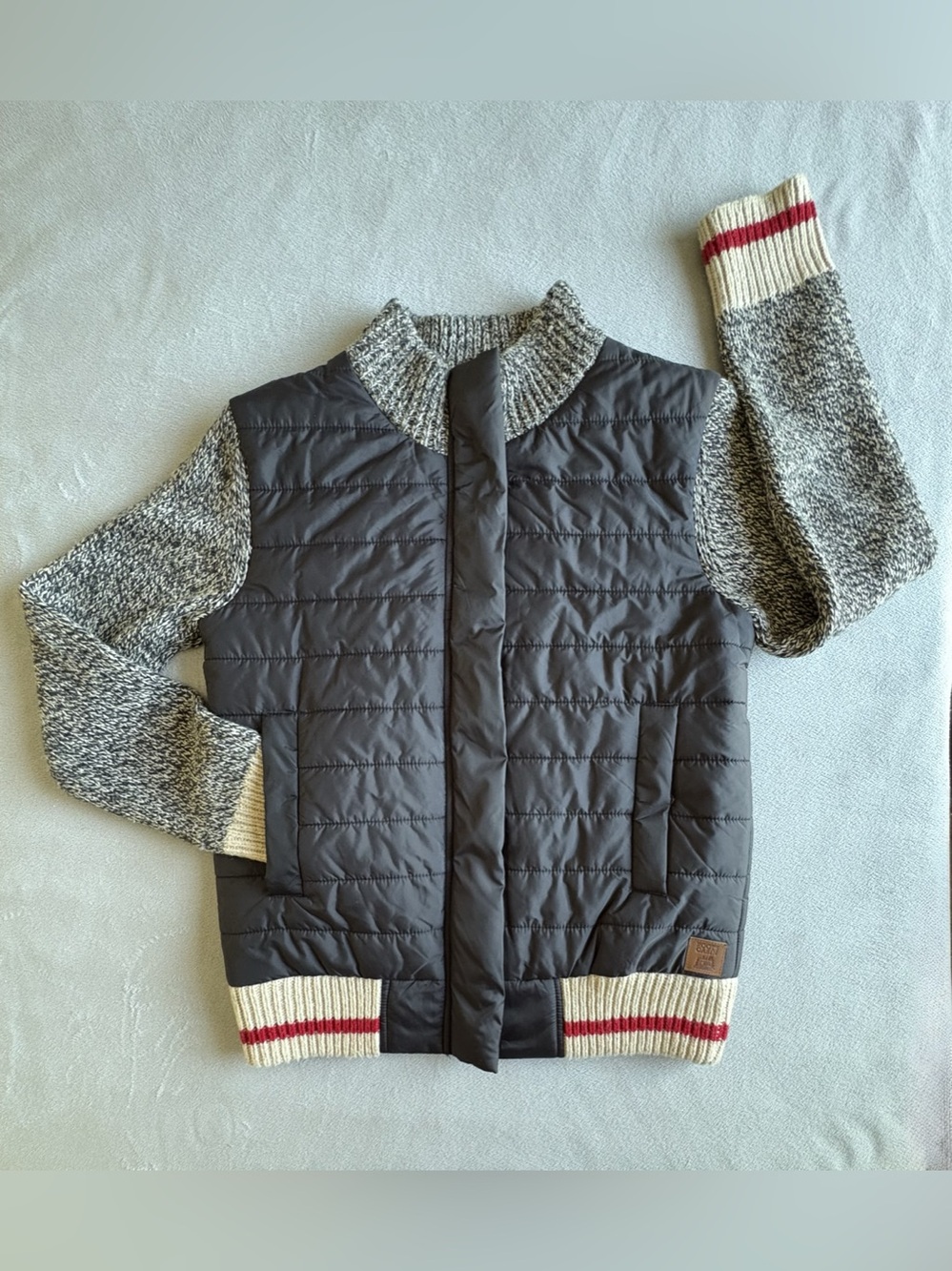 Roots Canada Cabin Quilted Puffer Jacket Hybrid Sweater Size S